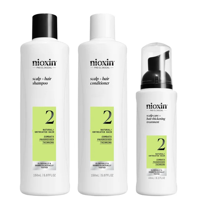 NIOXIN Système 2 Kit d’Essai pour Cheveux Naturels à Amincissement Prononcé