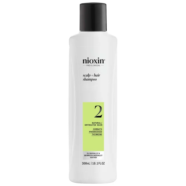 NIOXIN System 2 Shampoing Épaississant Pour Le Cuir Chevelu Et Les Cheveux Pour Cheveux Naturels À Amincissement Avancé (300 ml)
