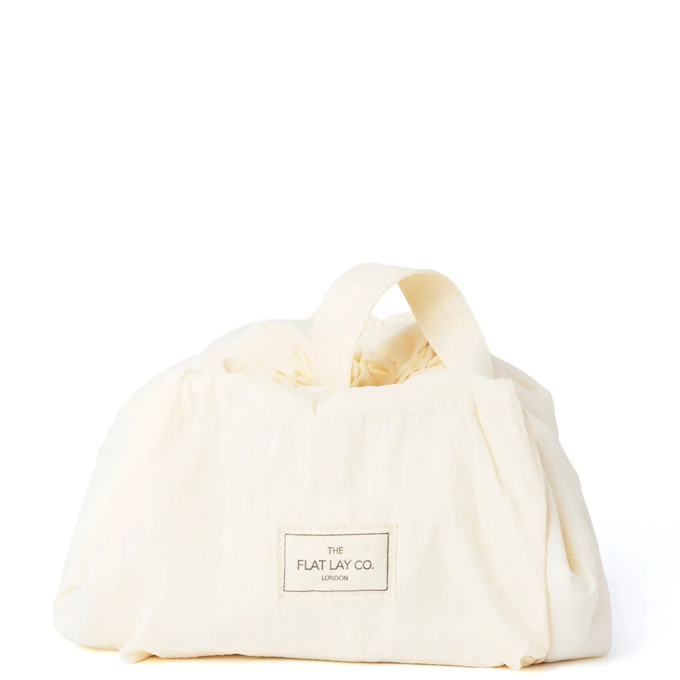 The Flat Lay Co. Drawstring Makeup Bag in Vanilla ParachuteImage1