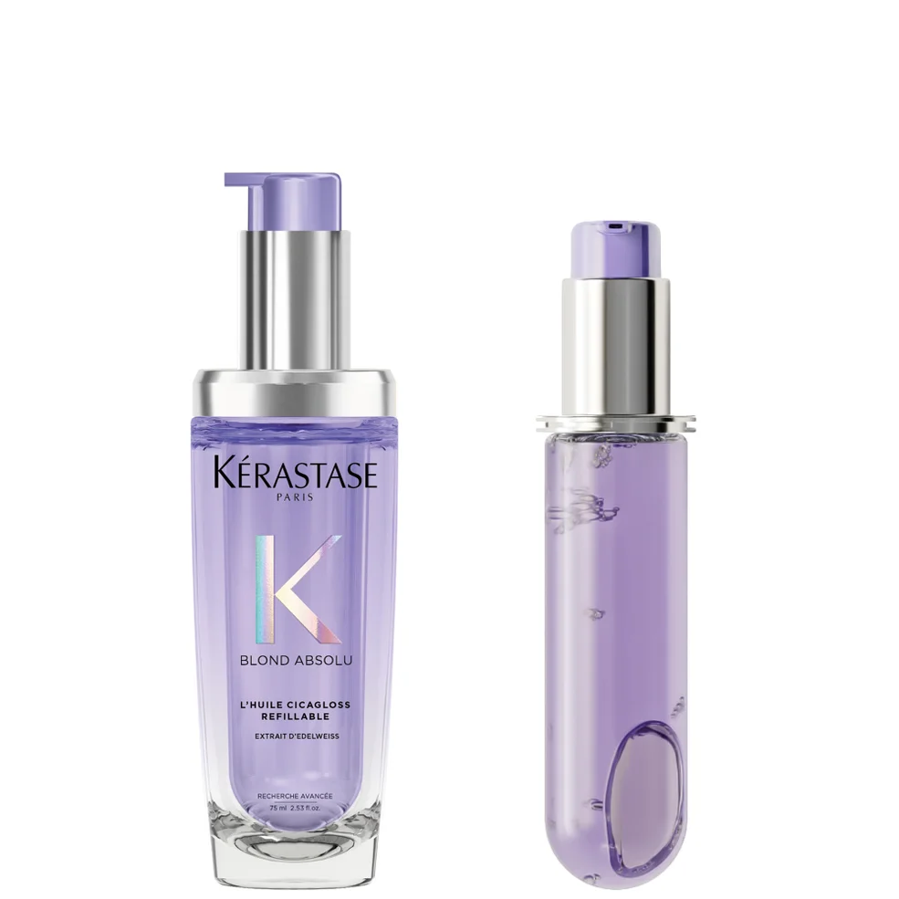 Kérastase Blond Absolu L’Huile Cicagloss Refillable Hair Oil 75ml and Refill Capsule Duo for Blonde or Lightened HairImage1