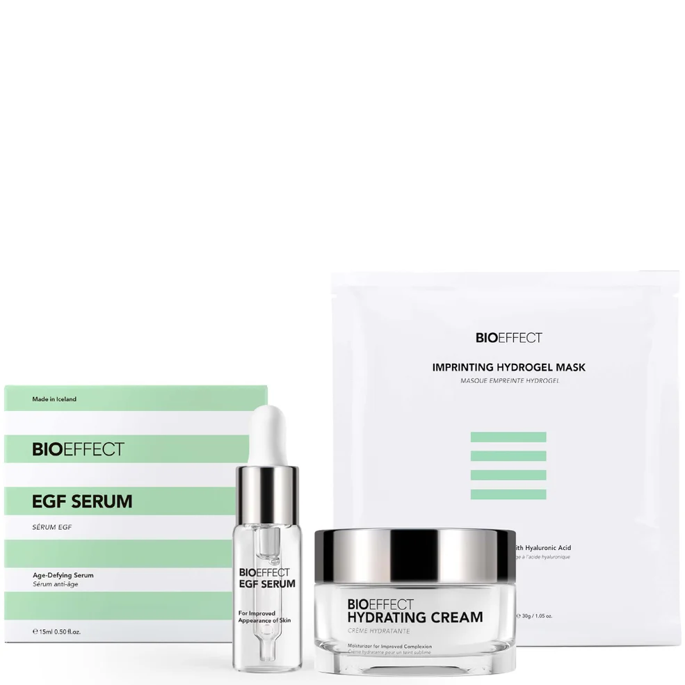 BIOEFFECT Icons Set including EGF Serum, Hydrating Cream 50ml and Imprinting Hydrogel Mask 25gImage1