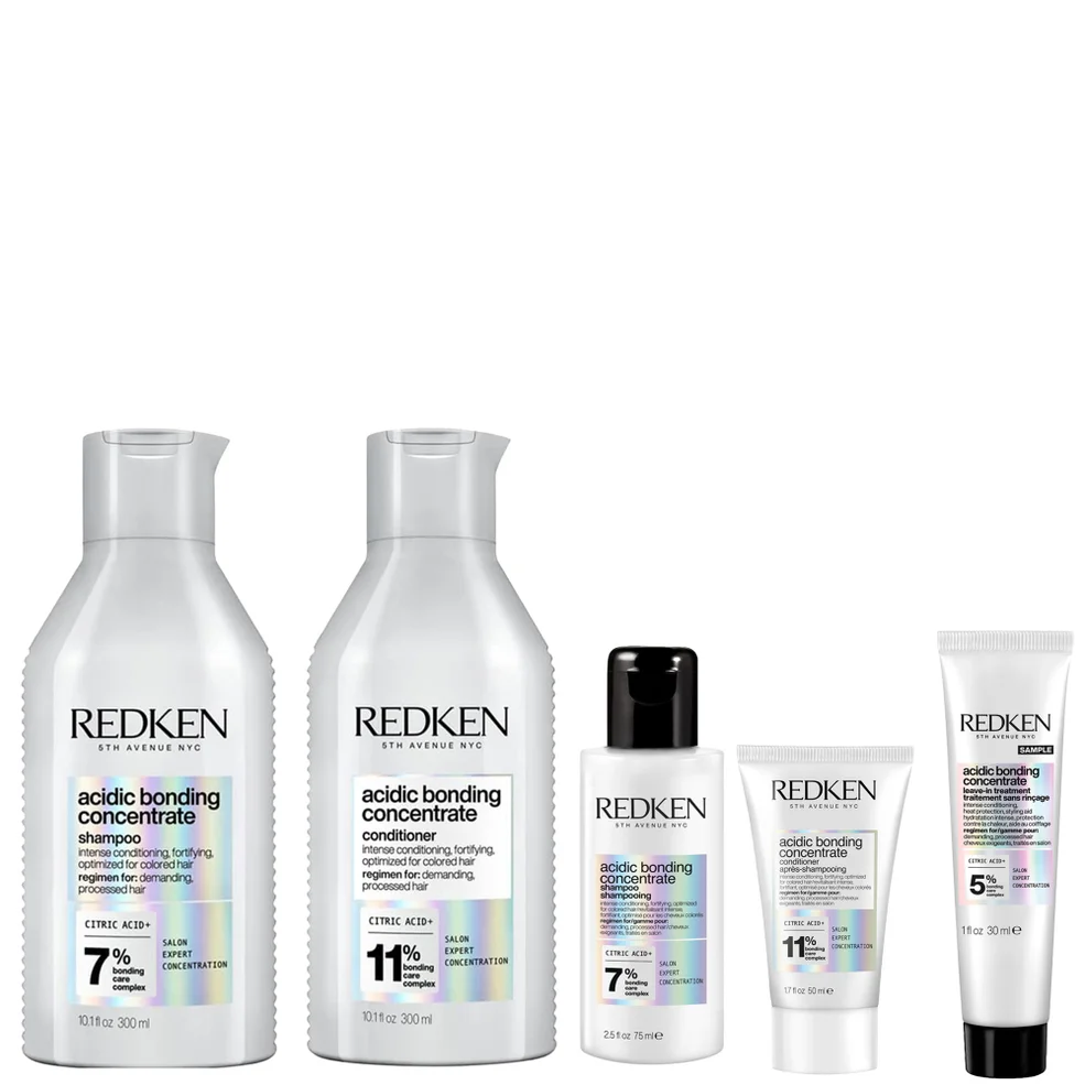 Redken Acidic Bonding Concentrate Shampoo and Conditioner 500ml with Shampoo 75ml, Conditioner 50ml and Leave-In Treatment 30mlImage1
