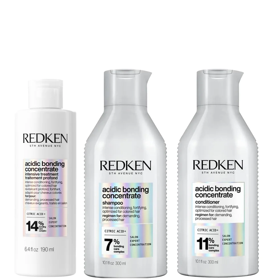 Redken Acidic Bonding Concentrate Pre-Treatment 190ml, Shampoo and Conditioner 300ml Bundle for Damaged Hair BundleImage1