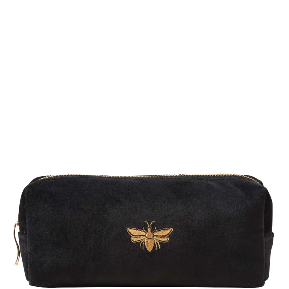 Elizabeth Scarlett Honey Bee Charcoal Velvet Makeup Brush BagImage1