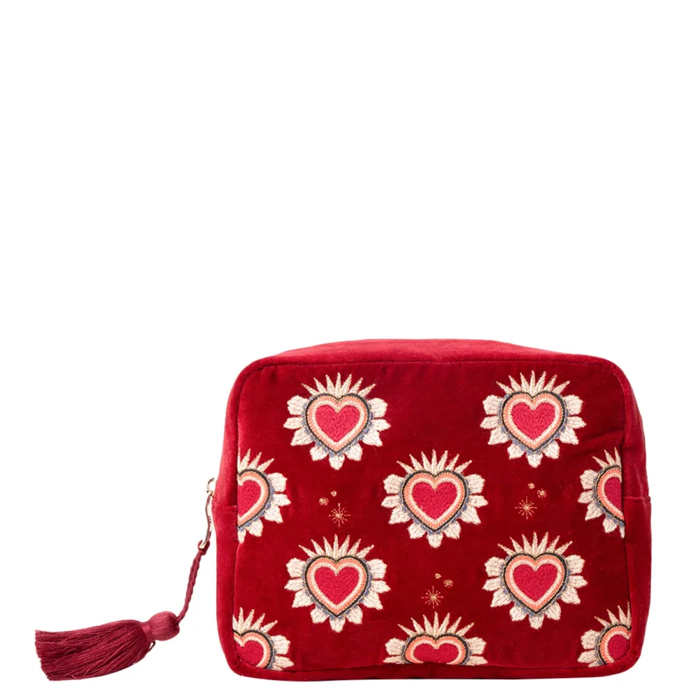 Elizabeth Scarlett Sacred Hearts Rouge Velvet Wash BagImage1