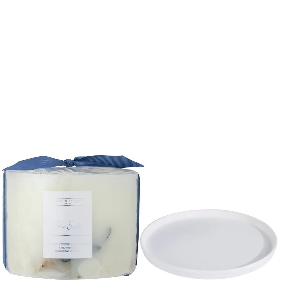 The White Company Sea Salt Botanical Candle and Plate - LargeImage1