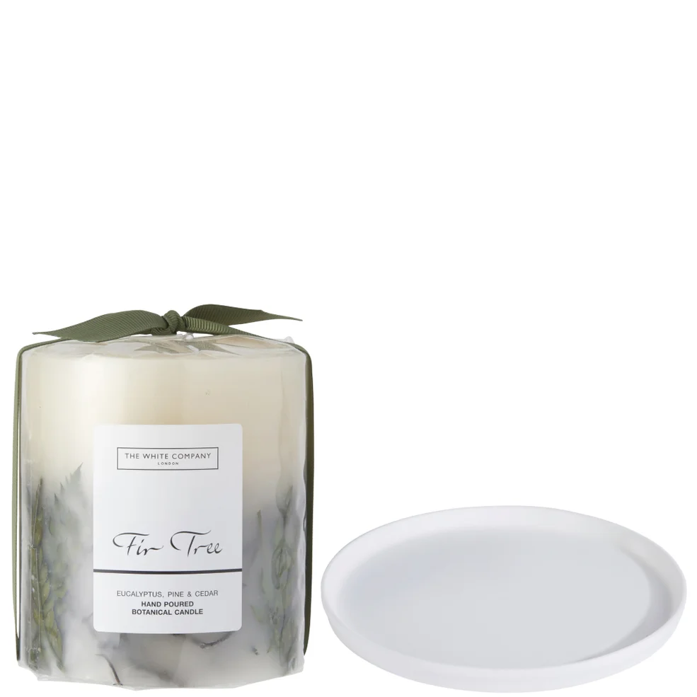 The White Company The Fir Tree Botanical Candle and Plate - MediumImage1