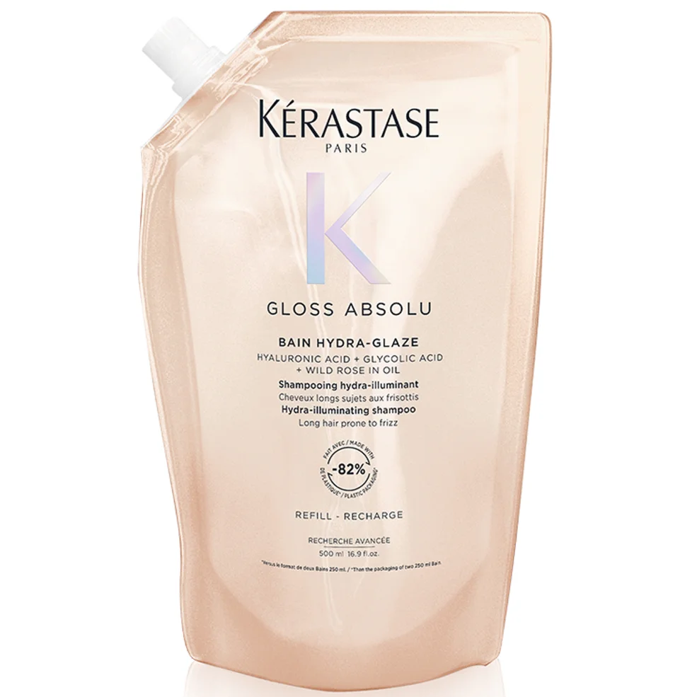 Kérastase Gloss Absolu Refill Pouch Shampoo with Glycolic Acid, Hyaluronic Acid and Wild Rose in Oil 500mlImage1