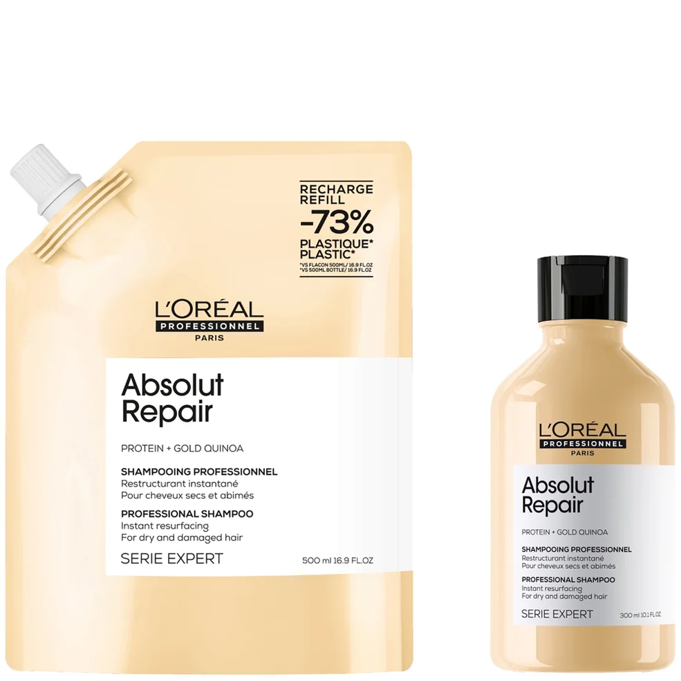L’Oréal Professionnel Absolut Repair Shampoo 300ml and Refill Pack 500ml for dry & damaged hairImage1
