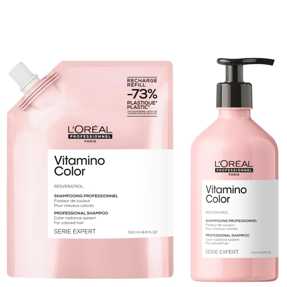 L’Oréal Professionnel Vitamino Color Shampoo 500ml and Refill Pack 500ml for coloured hairImage1