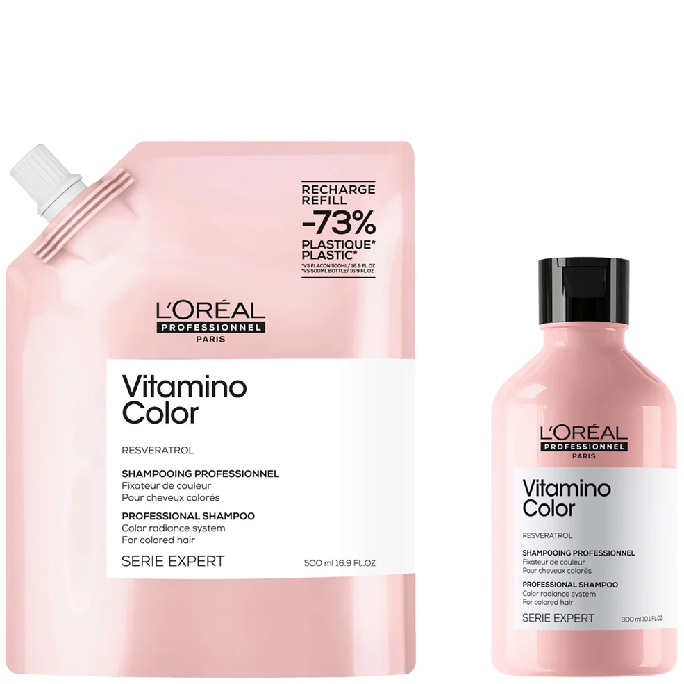 L’Oréal Professionnel Vitamino Color Shampoo 300ml and Refill Pack 500ml for coloured hairImage1
