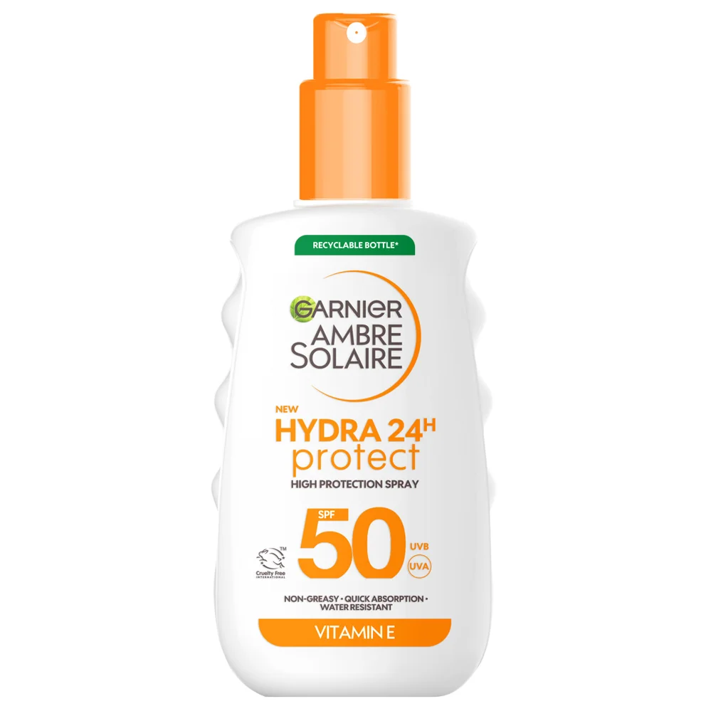 Garnier Ambre Solaire SPF 50 Hydra 24 Hour Protect High Protection UVB & UVA Hydrating Sun Cream Spray 150mlImage1
