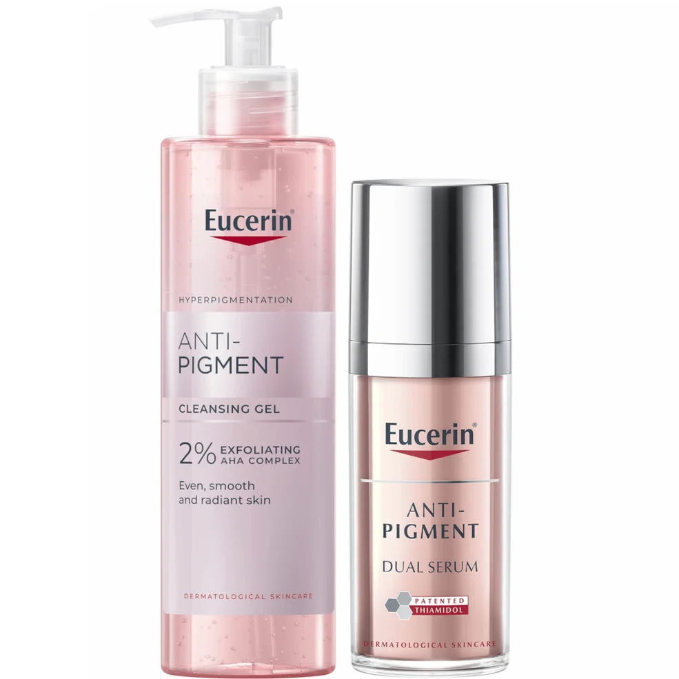 Eucerin Anti-Pigment Cleansing Gel 200ml & Dual Face Serum 30ml for Pigmentation and Dark Spots BundleImage1