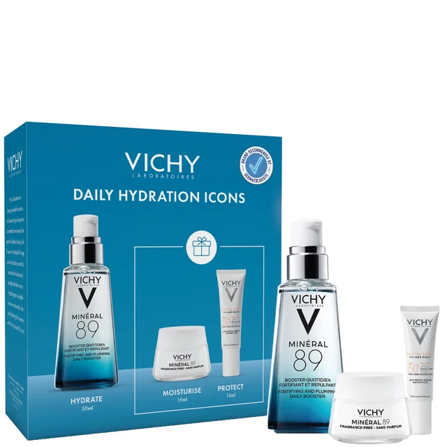 Vichy Mineral 89 Kit D’Hydratation Quotidienne À L’Acide Hyaluronique: Sérum, Crème Hydratante et SPF50