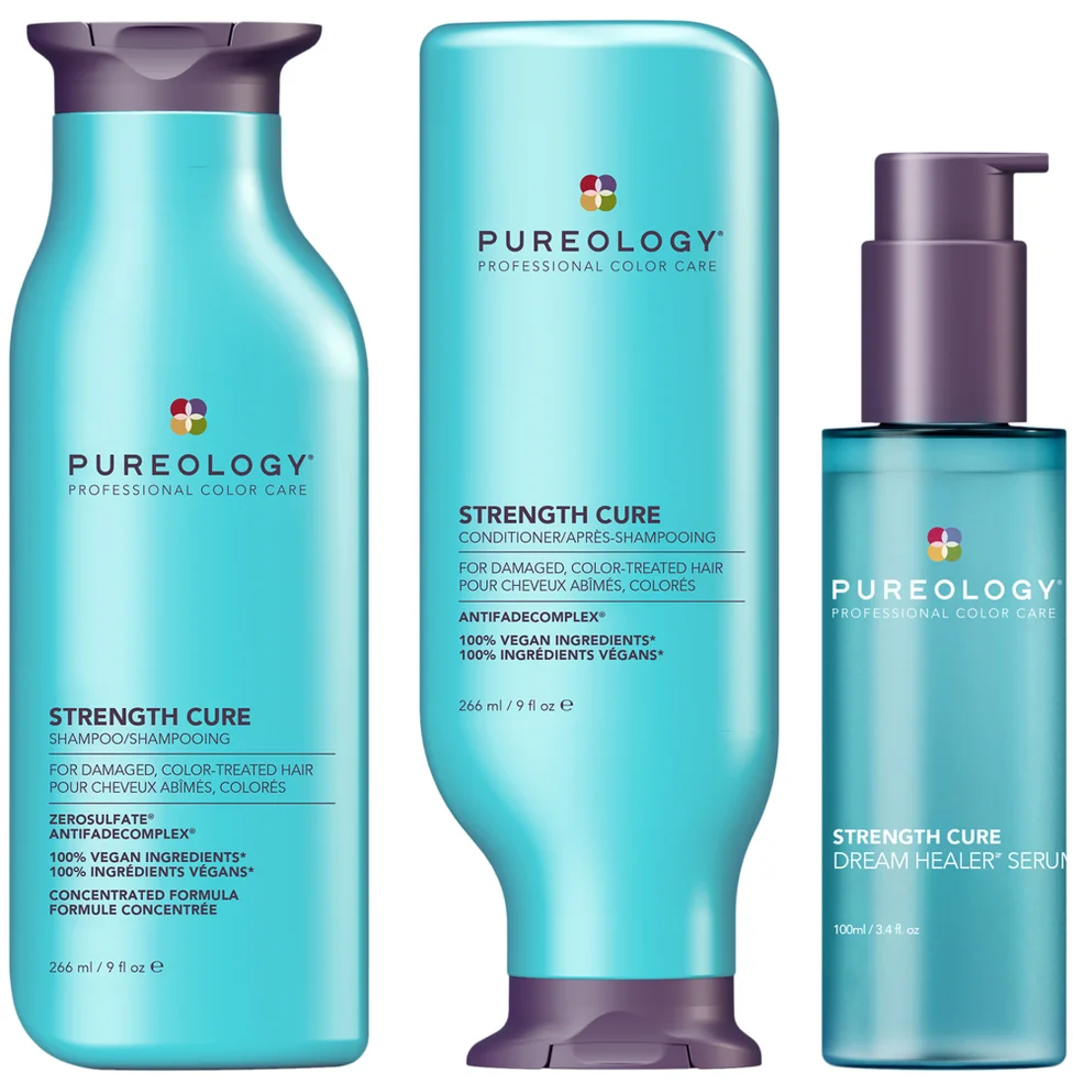 Pureology Strength Cure Shampoo & Conditioner 266ml With Strength Cure Serum 100mlImage1