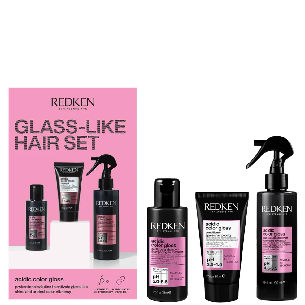 Redken Acidic Color Gloss Discovery Set, Heat Protection Hair Treatment 190ml, Shampoo 75ml , Conditioner 50mlImage1
