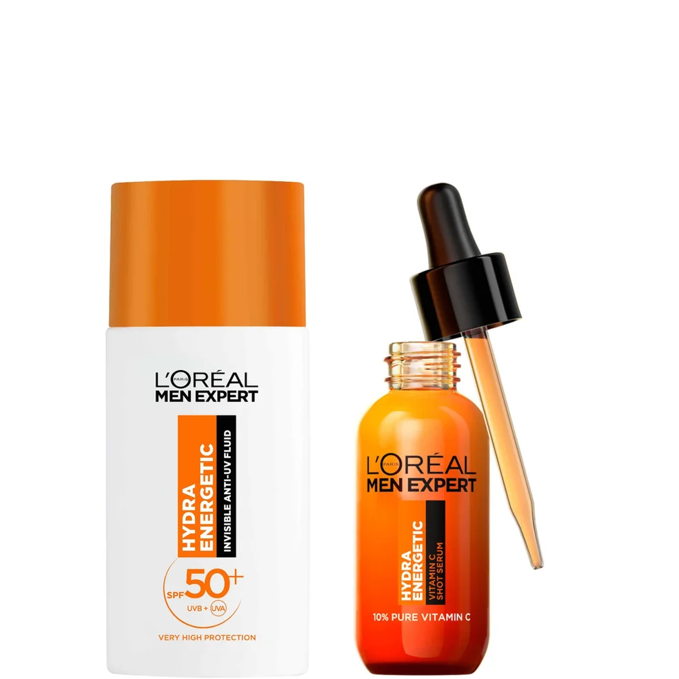 L'Oréal Paris Men Expert Hydra Energetic Vitamin C Serum & SPF50+ Invisible Fluid BundleImage1