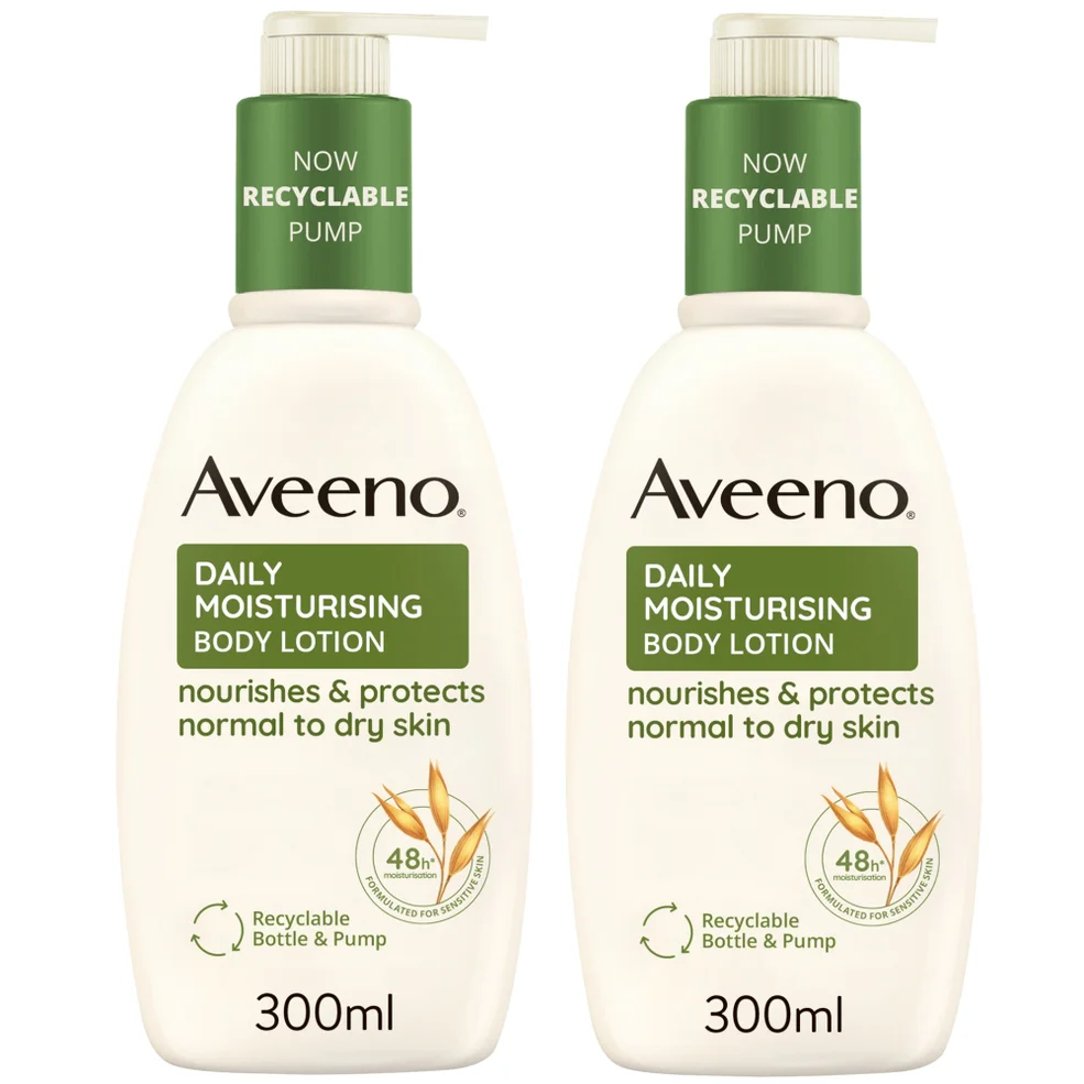 Aveeno Daily Moisturising Lotion Duo for Instant and Long Lasting Hydration 600ml Mega BundleImage1
