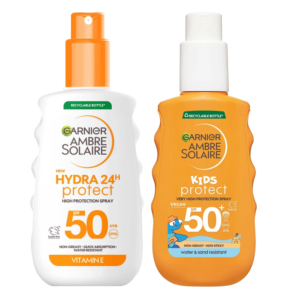 Garnier Ambre Solaire Adults & Kids SPF50 Suncream Spray 150ml BundleImage1