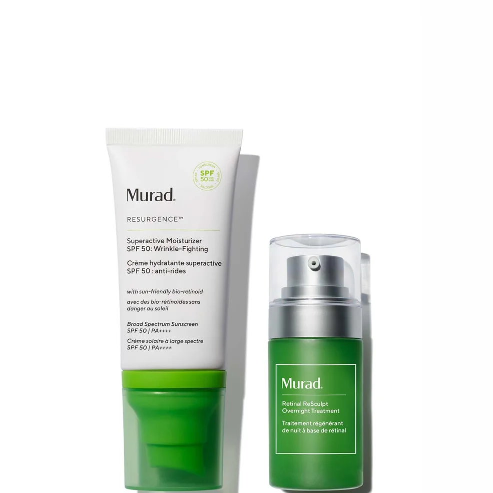 Murad Retinal ReSculpt Overnight Treatment 15ml & Murad Superactive Moisturiser SPF 50: Wrinkle Fighting 50ml DuoImage1