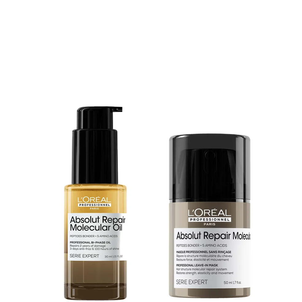 L'Oréal Professionnel Absolut Repair Molecular Leave-in Hair Mask Travel Size 50ml & Bi-phase Hair Oil for Damaged Hair 30mlImage1