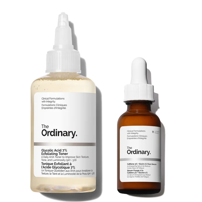 The Ordinary Glycolic Acid Toner & Caffeine Serum Radiant Skin Duo